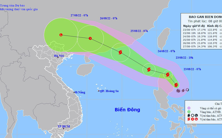 Bão Maon giật cấp 12 đang hướng vào Biển Đông