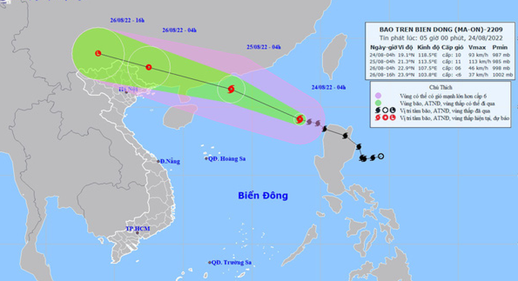 Bão số 3 có thể mạnh lên cấp 11, giật cấp 14, sóng biển cao 6 - 8m - Ảnh 1.