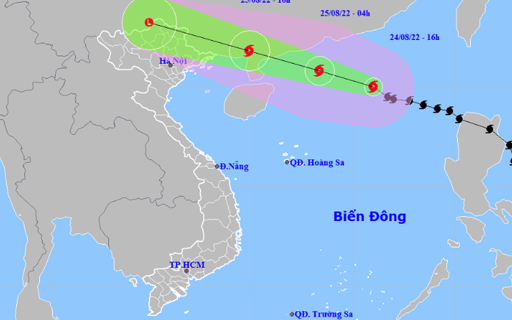 Tâm bão số 3 đang ở khu vực phía bắc Biển Đông, từ chiều mai Bắc Bộ mưa to