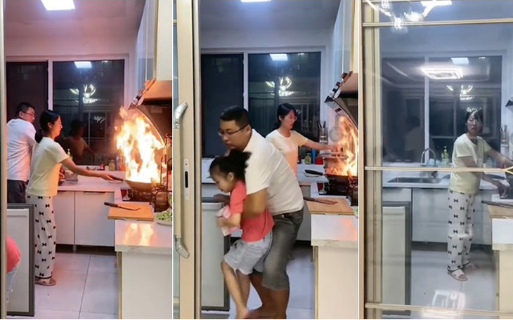 Vợ thẫn thờ khi bị chồng bỏ rơi trong bếp vì tưởng cháy nhà