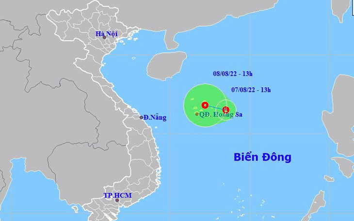 Áp thấp chuyển hướng vào bờ, dự báo mạnh lên trong ngày mai 8-8