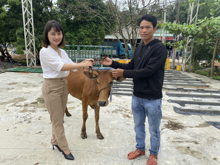 Bà con Cơ Tu, Tà Riềng nhận bò giống từ chương trình sinh kế hậu COVID-19, thiên tai - Ảnh 2.