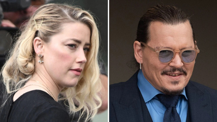 Johnny Depp và Amber Heard tại phiên toà