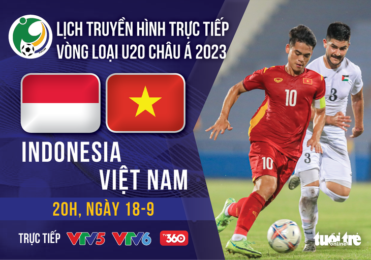 Lịch trực tiếp U20 Việt Nam - U20 Indonesia ở vòng loại Giải U20 châu Á 2023 - Ảnh 1.
