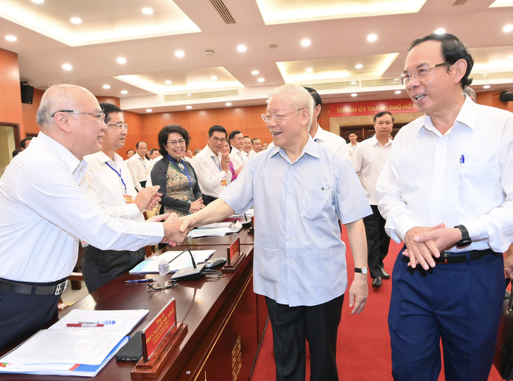 Tổng bí thư Nguyễn Phú Trọng thăm và làm việc với Thành ủy TP.HCM - Ảnh 3.