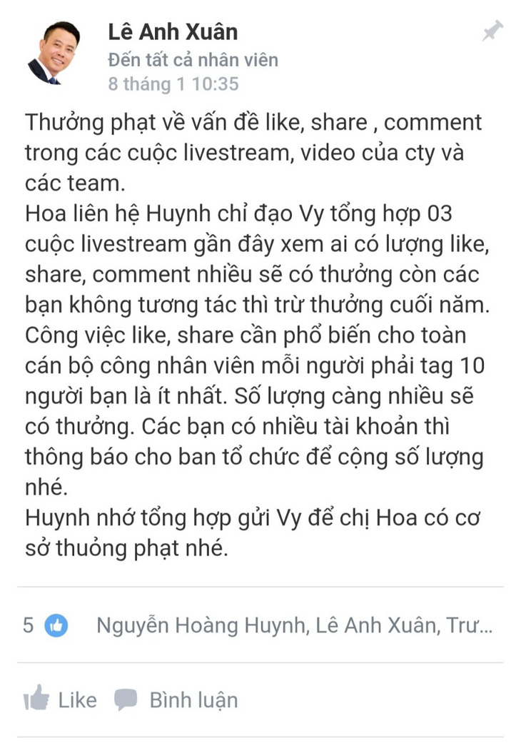 Bị trừ thưởng Tết vì lý do trên trời rơi xuống - Ảnh 1.