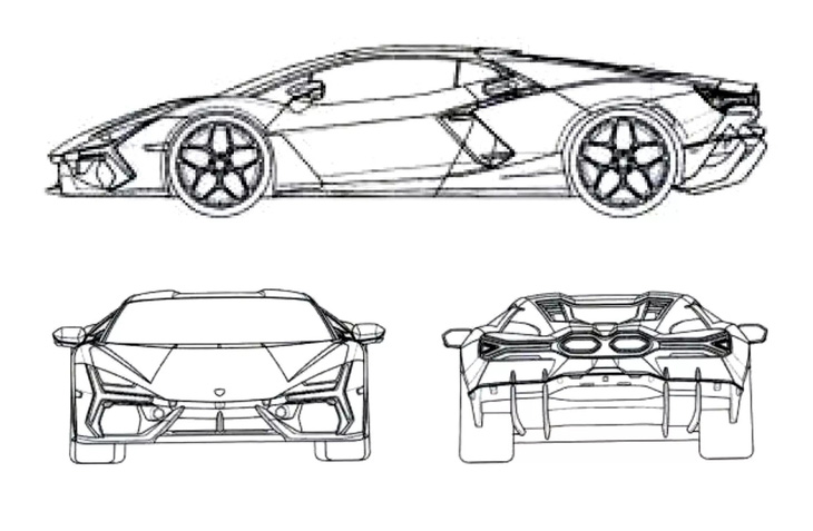 Lộ thiết kế chính thức của hậu duệ Lamborghini Aventador:  Điểm nhấn là cặp ống xả khổng lồ - Ảnh 1.