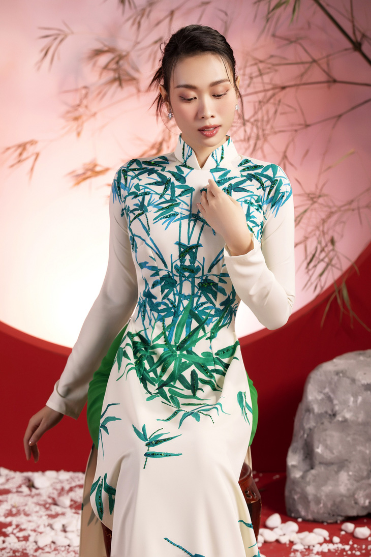 Đại sứ tre xanh Ban Mai khoe sắc cùng áo dài lấy cảm hứng từ tre - Ảnh 6.