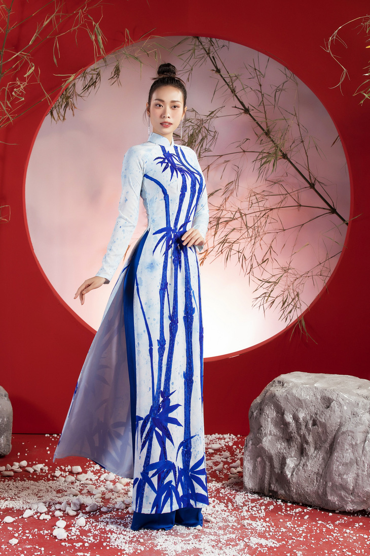 Đại sứ tre xanh Ban Mai khoe sắc cùng áo dài lấy cảm hứng từ tre - Ảnh 9.