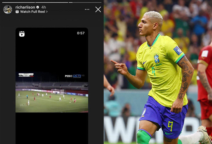 Sao tuyển Brazil Richarlison chia sẻ bàn thắng của Indonesia tại AFF Cup - Ảnh 1.