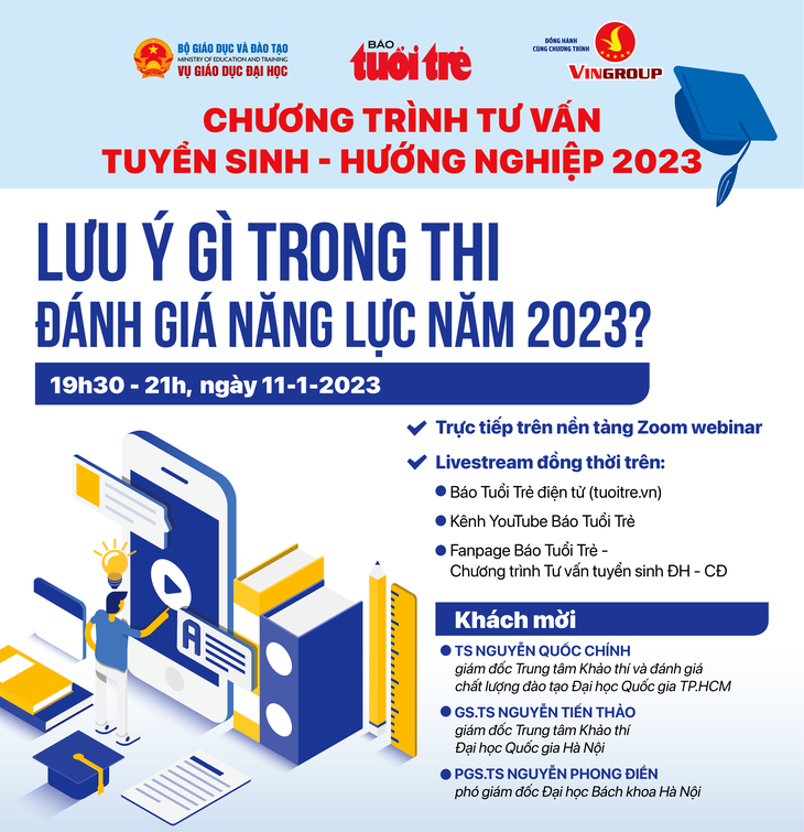 Tối 11-1, tư vấn tuyển sinh: Thi đánh giá năng lực năm 2023, lưu ý gì? - Ảnh 1.