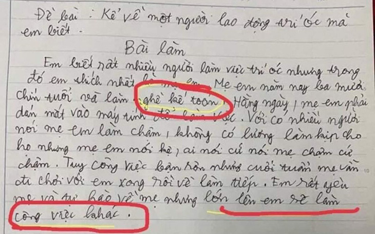 Bài văn tả mẹ làm kế toán khiến dân mạng cười ngất