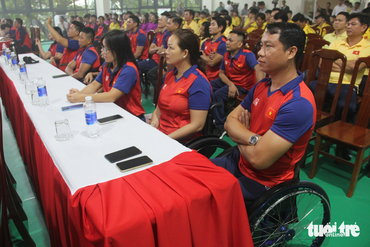 Đoàn thể thao người khuyết tật Việt Nam có 48 vận động viên thi đấu ở 7 môn tại Đại hội Thể thao người khuyết tật châu Á lần thứ 4 tại Hàng Châu, Trung Quốc - Ảnh: TRƯỜNG TRUNG
