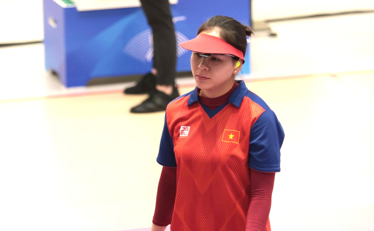 Vừa giành vé đến Olympic Paris 2024 nhưng xạ thủ Trịnh Thu Vinh chưa thể có huy chương Asiad - Ảnh: HUY ĐĂNG