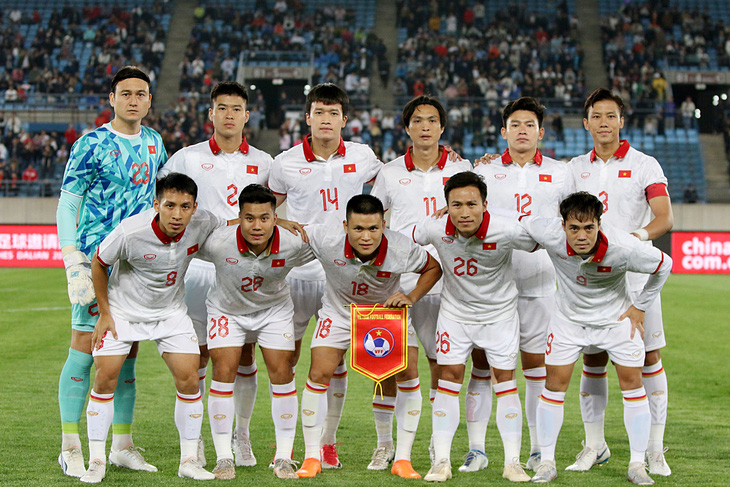 Đội hình ra sân của tuyển Việt Nam trong trận giao hữu với tuyển Trung Quốc dịp FIFA Days tháng 10-2023 - Ảnh: VFF