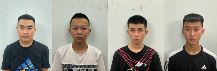 4 thanh niên cho vay tiền lãi nặng bị Công an TP Quy Nhơn bắt giữ: Tuấn, Trường, Duy, Hoàng - Ảnh: CACC