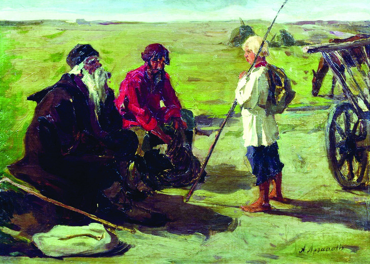 Ba thế hệ, tranh của Abram Arkhipov (Nga, 1862-1930).  Ảnh: Arthive.com
