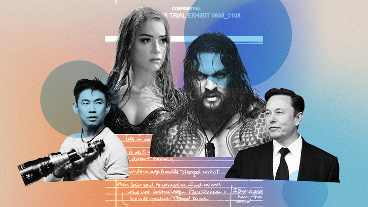 James Wan, Amber Heard, Jason Momoa và Elon Musk - những nhân vật liên quan đến bài báo của Variety - Ảnh: Variety