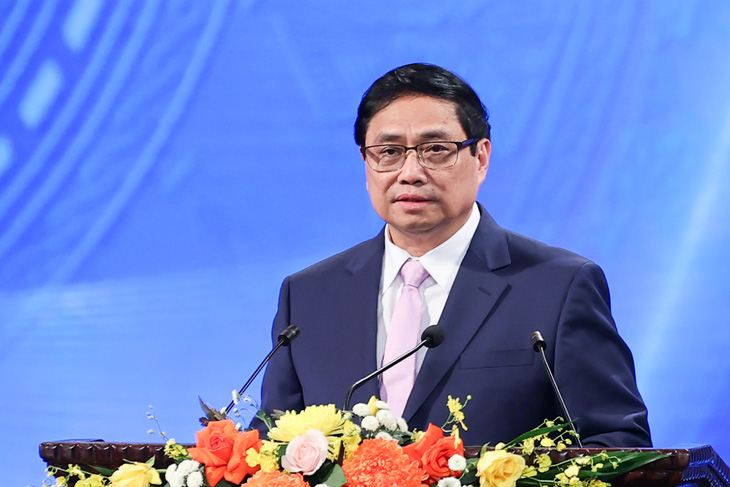 Thủ tướng Phạm Minh Chính phát biểu tại lễ trao giải Giải thưởng toàn quốc về thông tin đối ngoại lần IX - Ảnh: Cổng thông tin điện tử Chính phủ