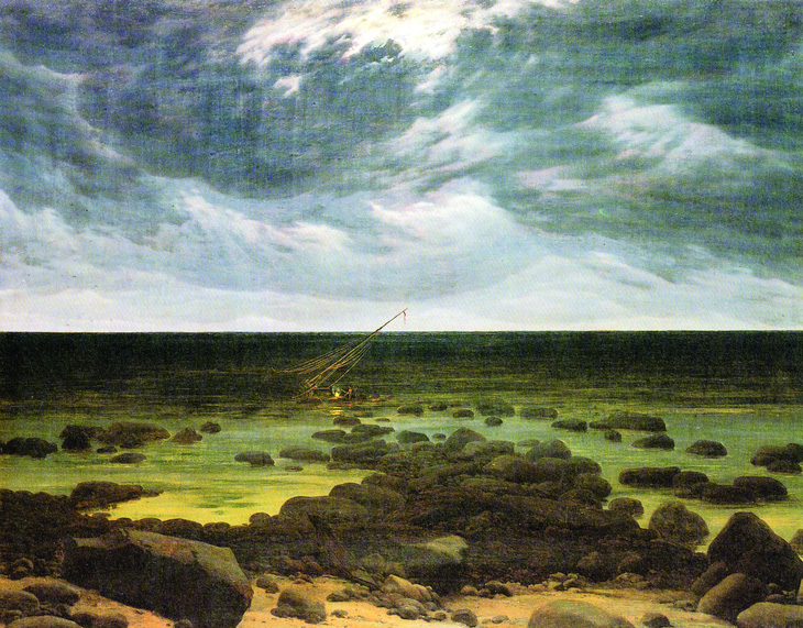 Bức tranh Seashore by Moonlight (sơn dầu, vẽ giai đoạn 1835 - 1836) của họa sĩ Caspar David Friedrich.