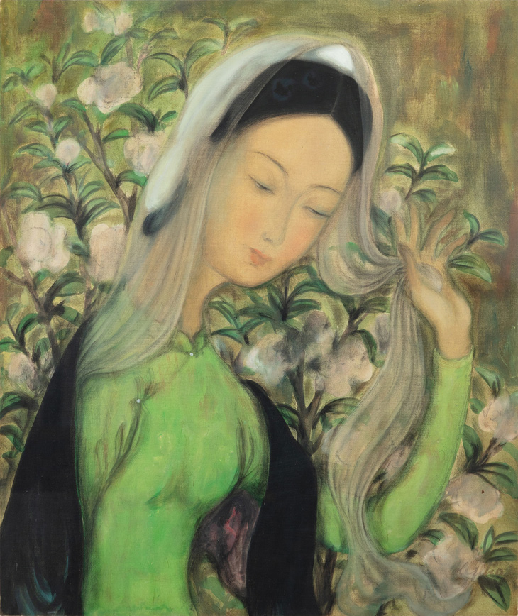Bức Femme au voile của Lê Phổ (vẽ cuối 1940 - đầu 1950, ước tính có giá từ 300.000 - 500.000 Euro).