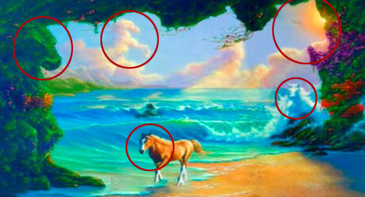 Mắt 10/10 mới thấy 5 con ngựa trong tranh - Ảnh 1.