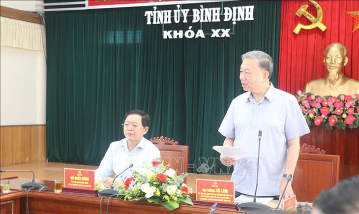 Đại tướng Tô Lâm phát biểu tại hội nghị - Ảnh: TTXVN