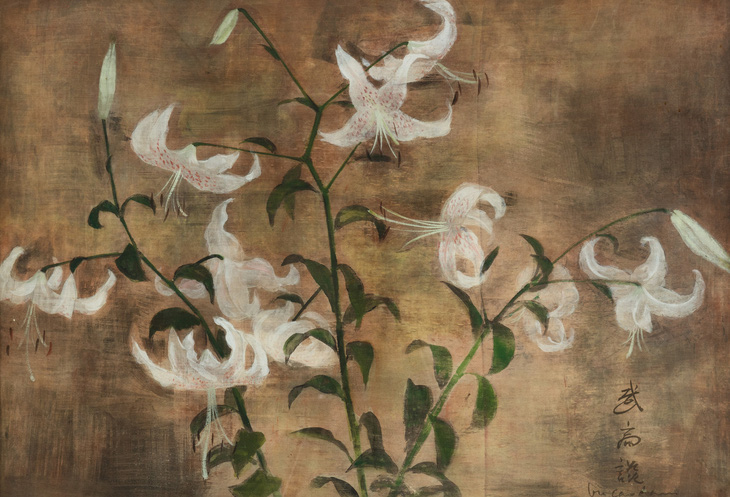 Bức tranh lụa Liliums vẽ năm 1941 của Vũ Cao Đàm (ước tính từ 150.000 - 250.000 Euro).