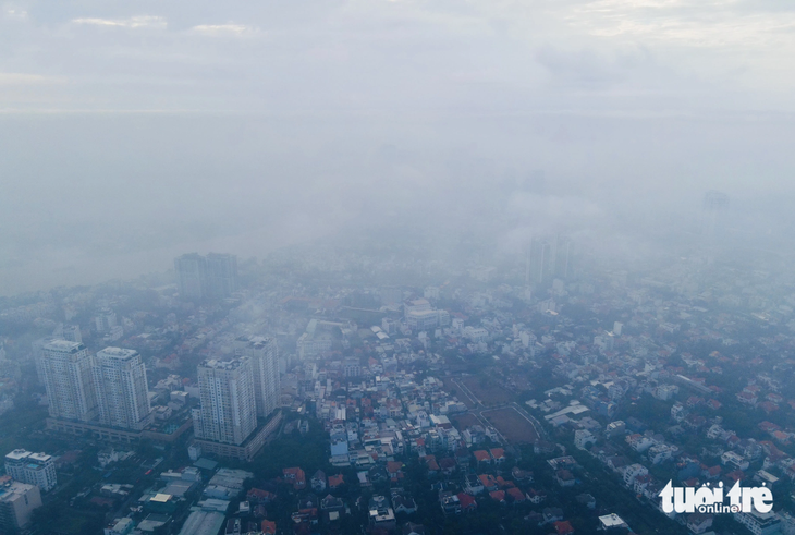 Ho Chi Minh City was engulfed in fog early in the morning