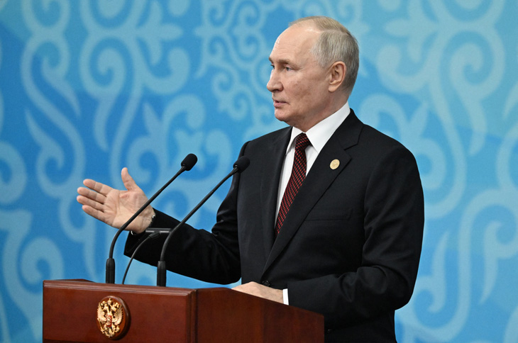 Ngày 13-10, Tổng thống Nga Vladimir Putin phát biểu về tình hình xung đột Israel - Hamas - Ảnh: AFP