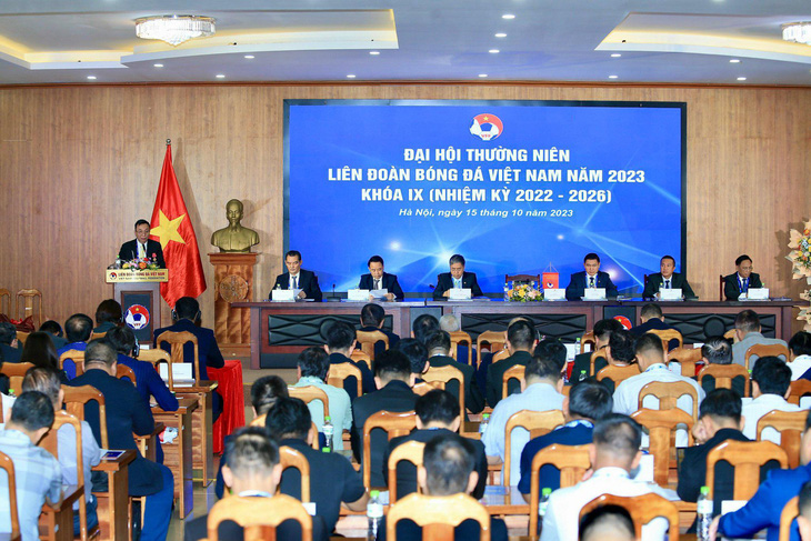 Đại hội thường niên Liên đoàn Bóng đá Việt Nam năm 2023 diễn ra sáng 15-10 tại Hà Nội - Ảnh: VFF