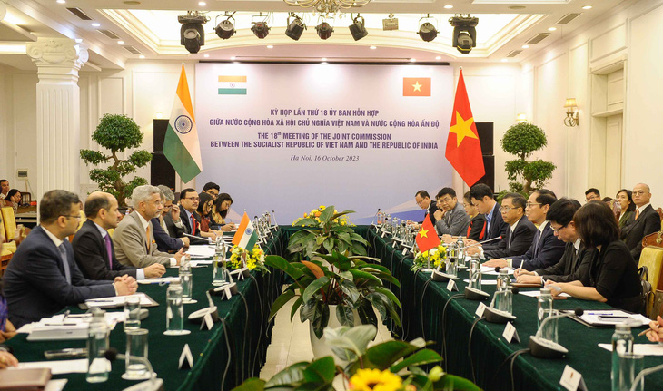 Toàn cảnh cuộc họp giữa hai bộ trưởng ngoại giao Việt Nam, Ấn Độ - Ảnh: Bộ Ngoại giao cung cấp
