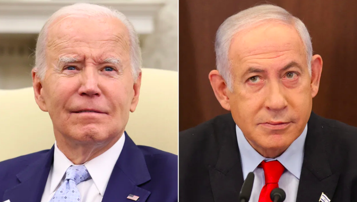Tổng thống Mỹ Joe Biden (trái) và Thủ tướng Israel Benjamin Netanyahu - Ảnh chụp màn hình CNN