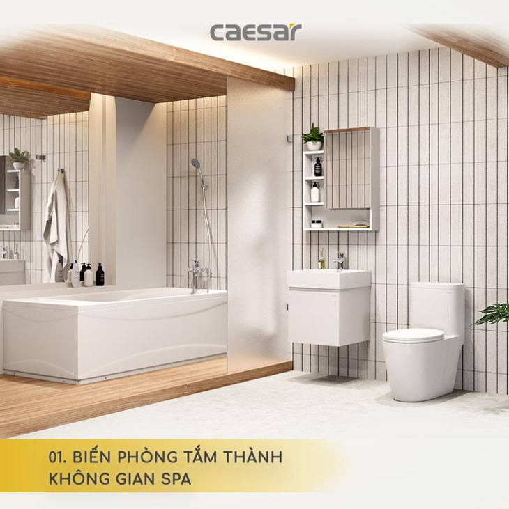 Chiêm ngưỡng không gian phòng tắm sang trọng với thiết bị vệ sinh Caesar - Ảnh 2.