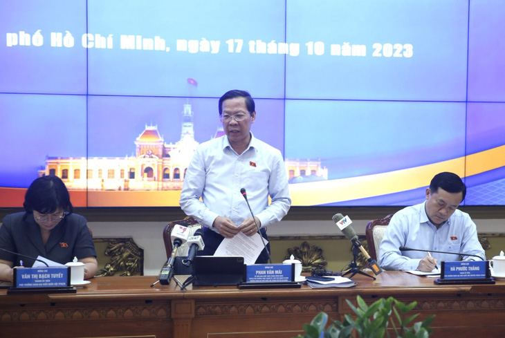 Chủ tịch UBND TP.HCM Phan Văn Mãi phát biểu kết luận - Ảnh: L.T 