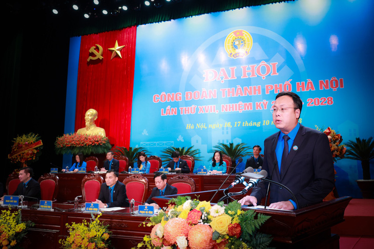 Chủ tịch Liên đoàn Lao động Hà Nội Phạm Quang Thanh - Ảnh: HẢI NGUYỄN