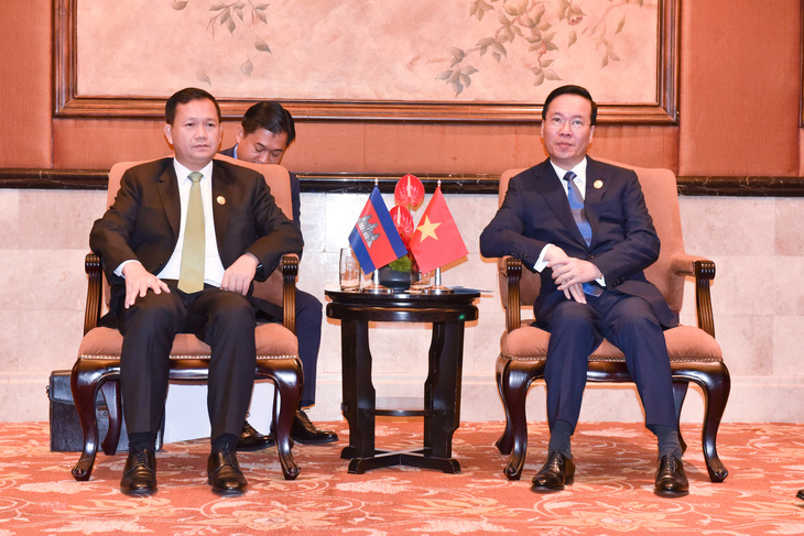 Thủ tướng Campuchia Hun Manet cảm ơn Việt Nam đã cấp học bổng cho sinh viên nước này sang học tập - Ảnh: TTXVN