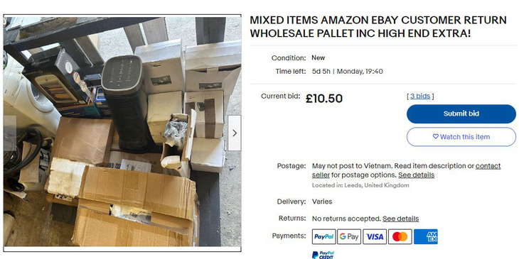 &quot;Hàng bom&quot; bán theo lố trên eBay.