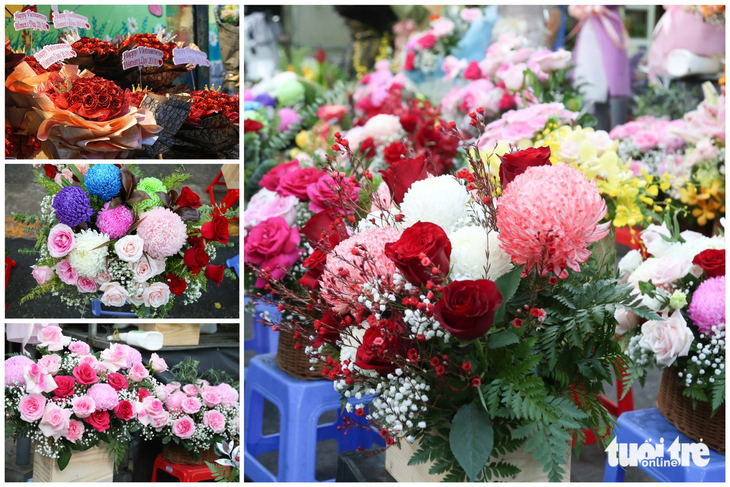 Dù tung hàng loạt mẫu hoa mới, từ hoa tươi tới hoa giả bắt trend, khách mua tại các cửa hàng vẫn giảm sâu - Ảnh: PHƯƠNG QUYÊN