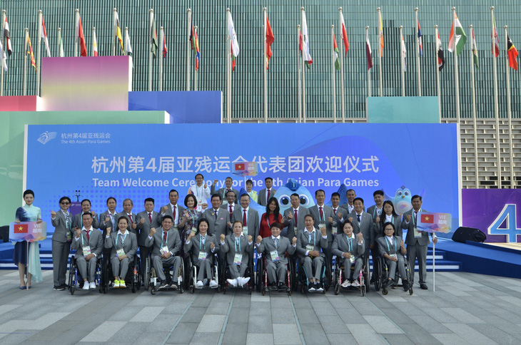 Đoàn thể thao người khuyết tật Việt Nam tham dự Asian Para Games 4 - Ảnh: THÁI DƯƠNG