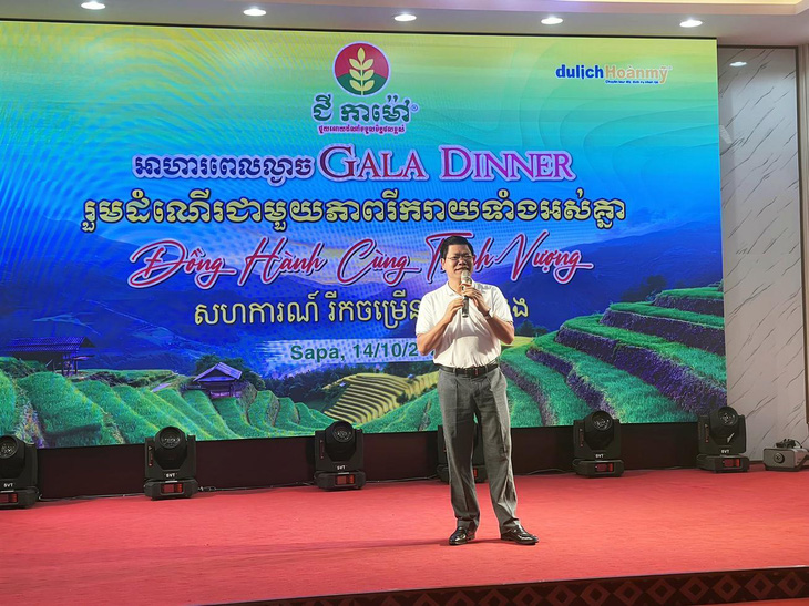 Ông Trần Anh Tám - giám đốc kinh doanh của PVCFC - phát biểu tại chương trình