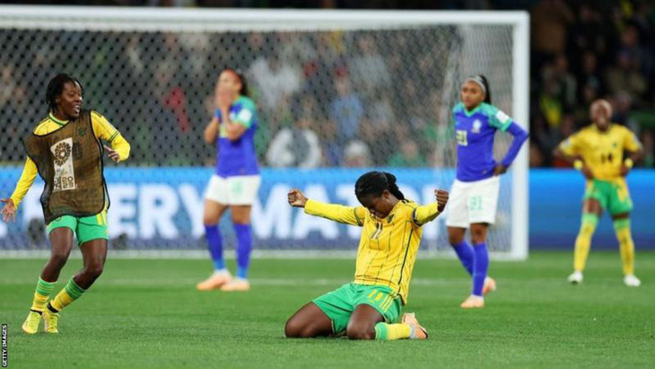 Tuyển nữ Jamaica từng làm nên lịch sử khi giành quyền tham dự VCK World Cup 2023 - Ảnh: Getty
