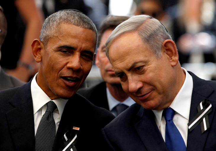 Cựu tổng thống Mỹ Barack Obama và Thủ tướng Israel Benjamin Netanyahu (ảnh chụp vào năm 2016) - Ảnh: REUTERS