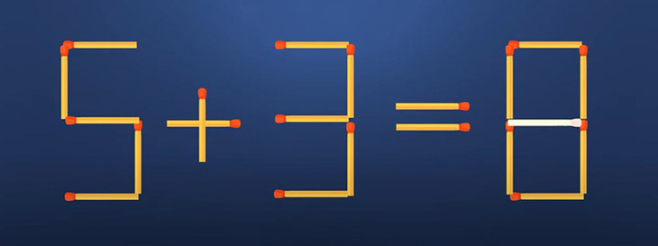 Thử tài IQ: Di chuyển một que diêm để 47+5=8 thành phép tính đúng - Ảnh 1.