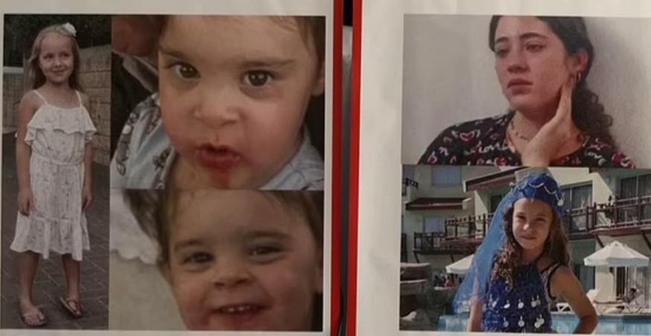Những cô bé con tin. Ảnh trái: Bé Emma và Yuli Aloni, 3 tuổi, và bé Amelia Aloni, 5 tuổi. Bên phải: bé Dafna Yelkayam 14 tuổi và Ella Yelkayam 8 tuổi - Ảnh: DAILY MAIL