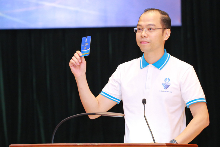 Anh Nguyễn Tiến Hưng - phó bí thư Thành Đoàn, chủ tịch Hội Sinh viên TP Hà Nội - Ảnh: HOÀNG DUY