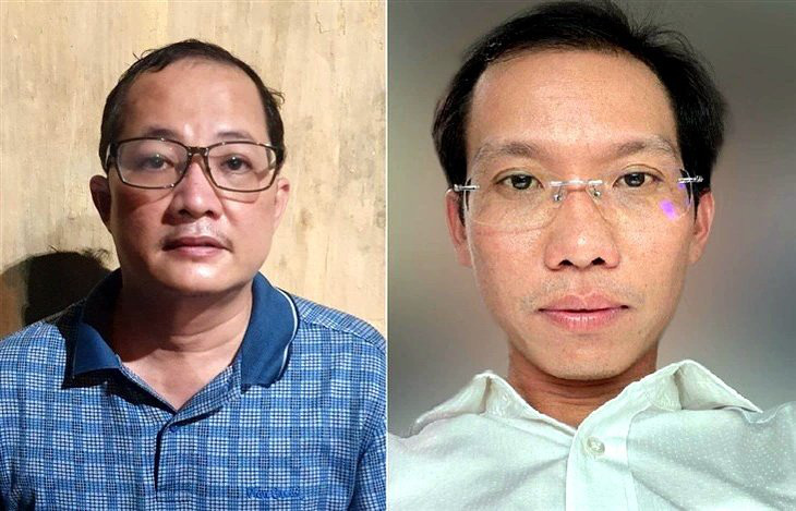 Bị can Nguyễn Minh Quân - cựu giám đốc Bệnh viện TP Thủ Đức (trái) và bị can Nguyễn Văn Lợi - Ảnh: Công an cung cấp