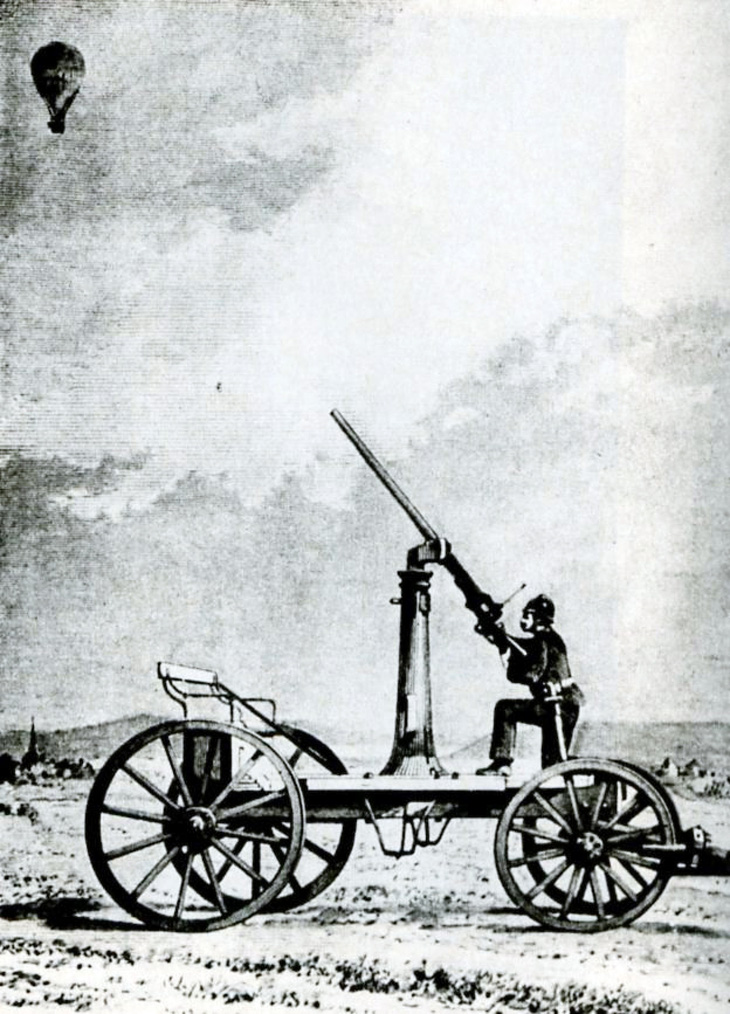 Súng hỏa mai bắn khinh khí cầu của quân Phổ - Ảnh: historicalfirearms.info