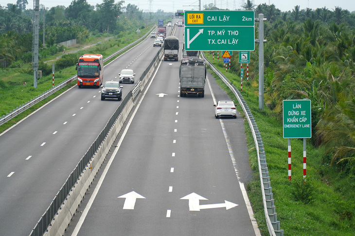 Tuyến cao tốc Trung Lương - Mỹ Thuận là một trong 7 tuyến cao tốc mà Cục Cảnh sát giao thông, Bộ Công an cho rằng không đảm bảo chuẩn cao tốc, mất an toàn giao thông - Ảnh: M.TRƯỜNG