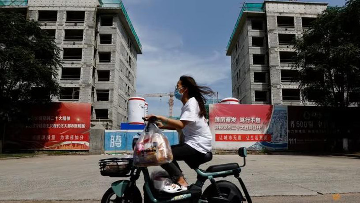 Công trường xây dựng các tòa nhà dân cư của nhà phát triển Country Garden, ở Thiên Tân, Trung Quốc - Ảnh: REUTERS
